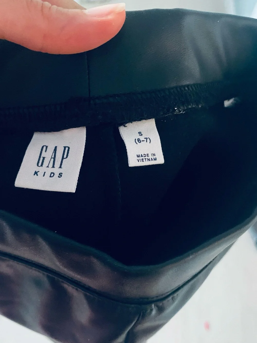 GAP Black Faux Leather Kids Leggings